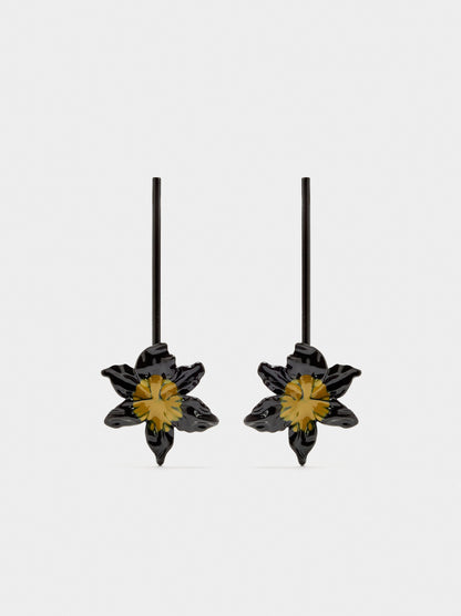 Bar Earrings With Flower