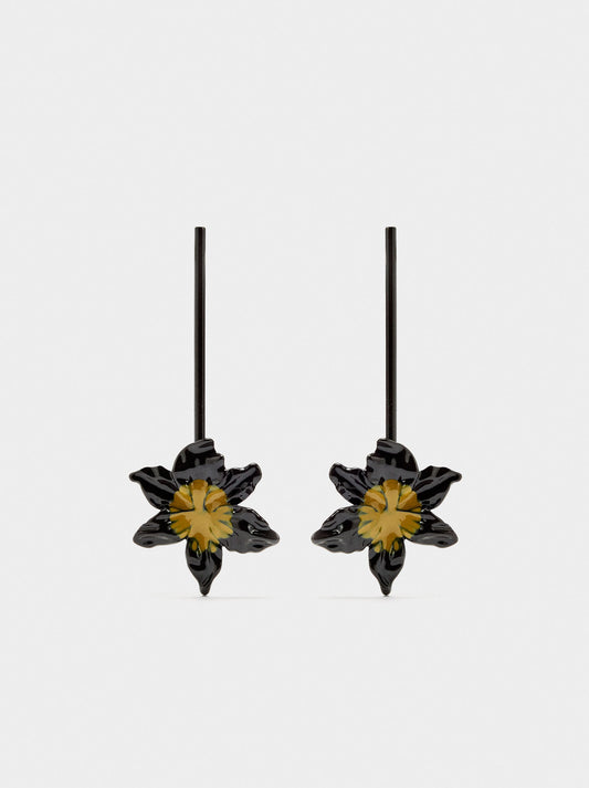 Bar Earrings With Flower