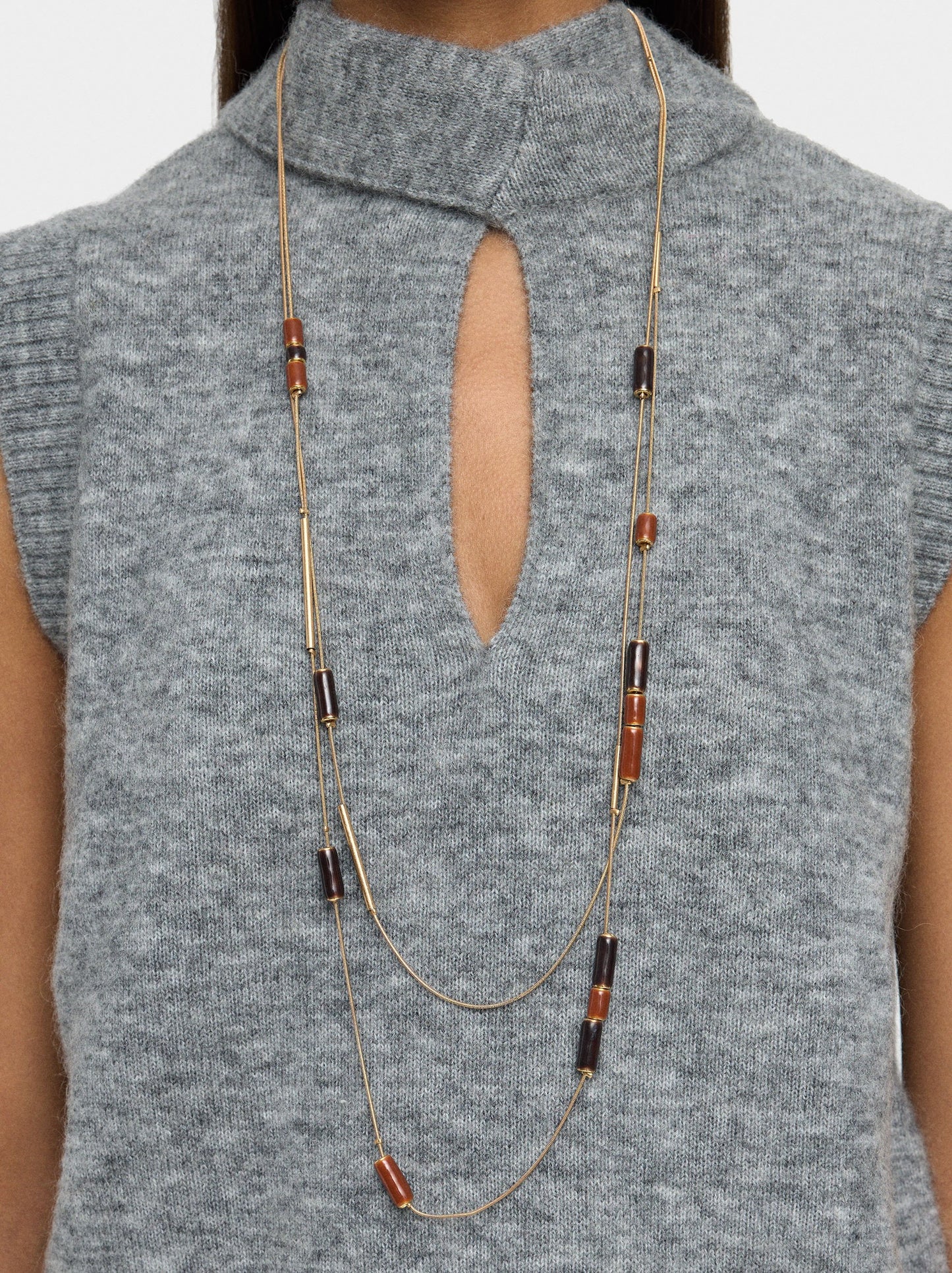 Double Necklace With Enamelled Details