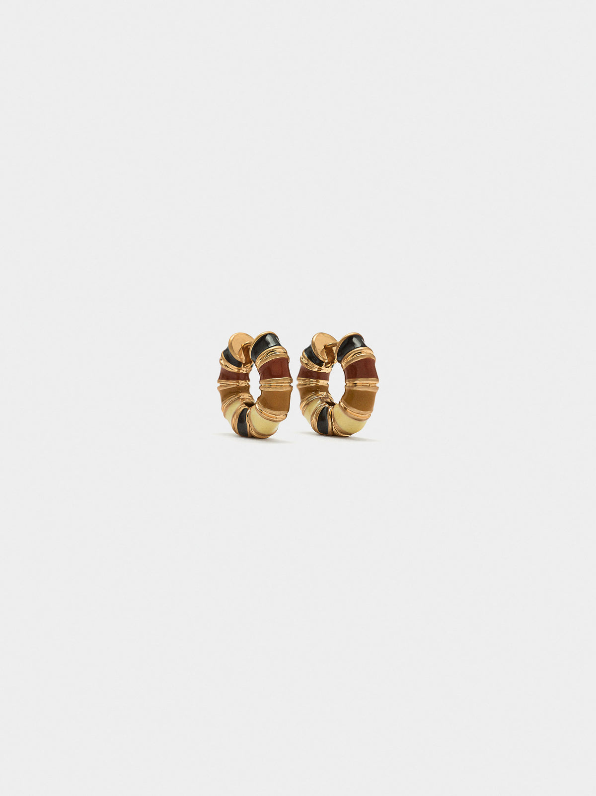 Tubular Hoop Earrings With Enamel