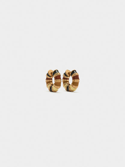 Tubular Hoop Earrings With Enamel