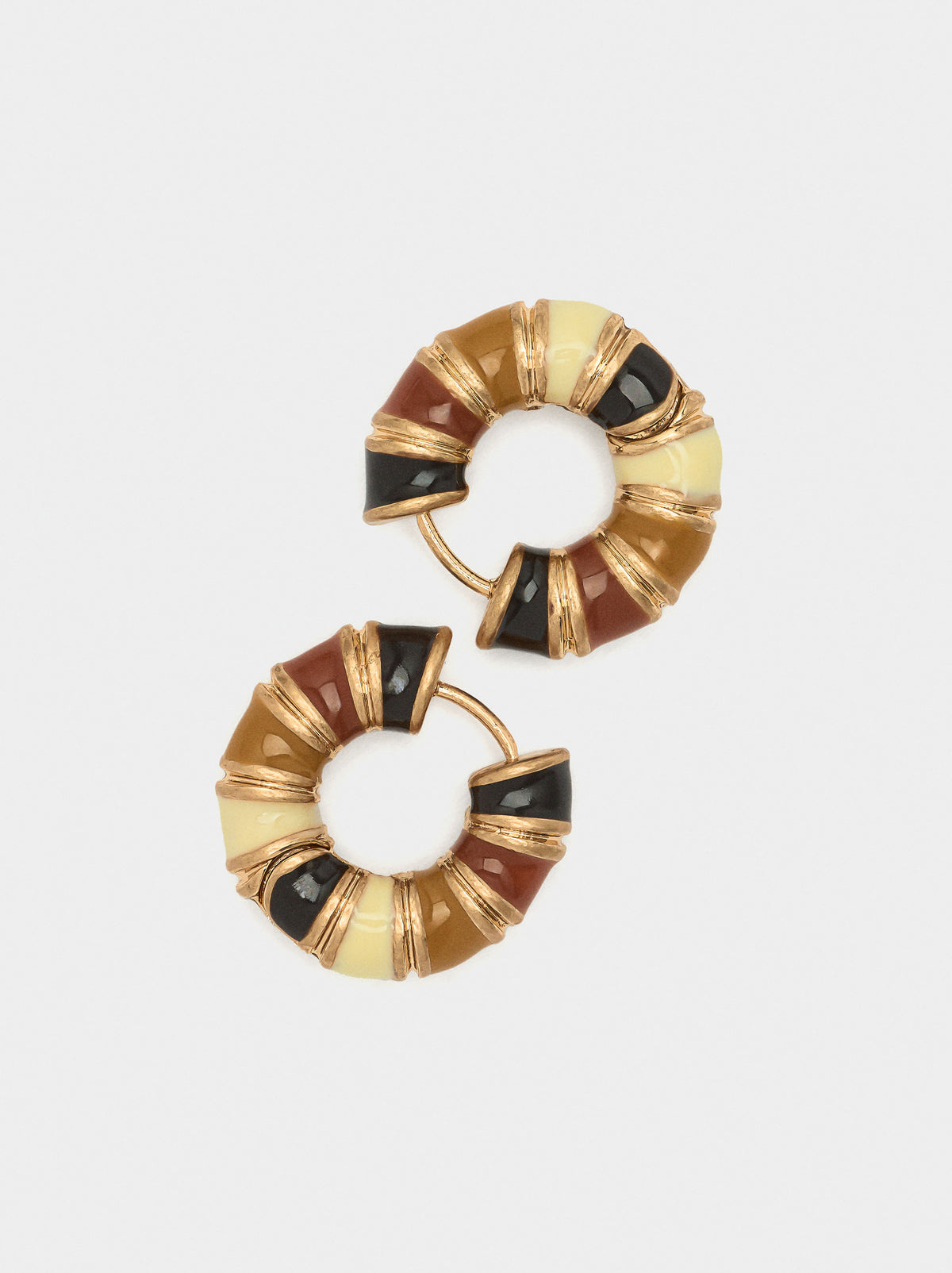 Tubular Hoop Earrings With Enamel