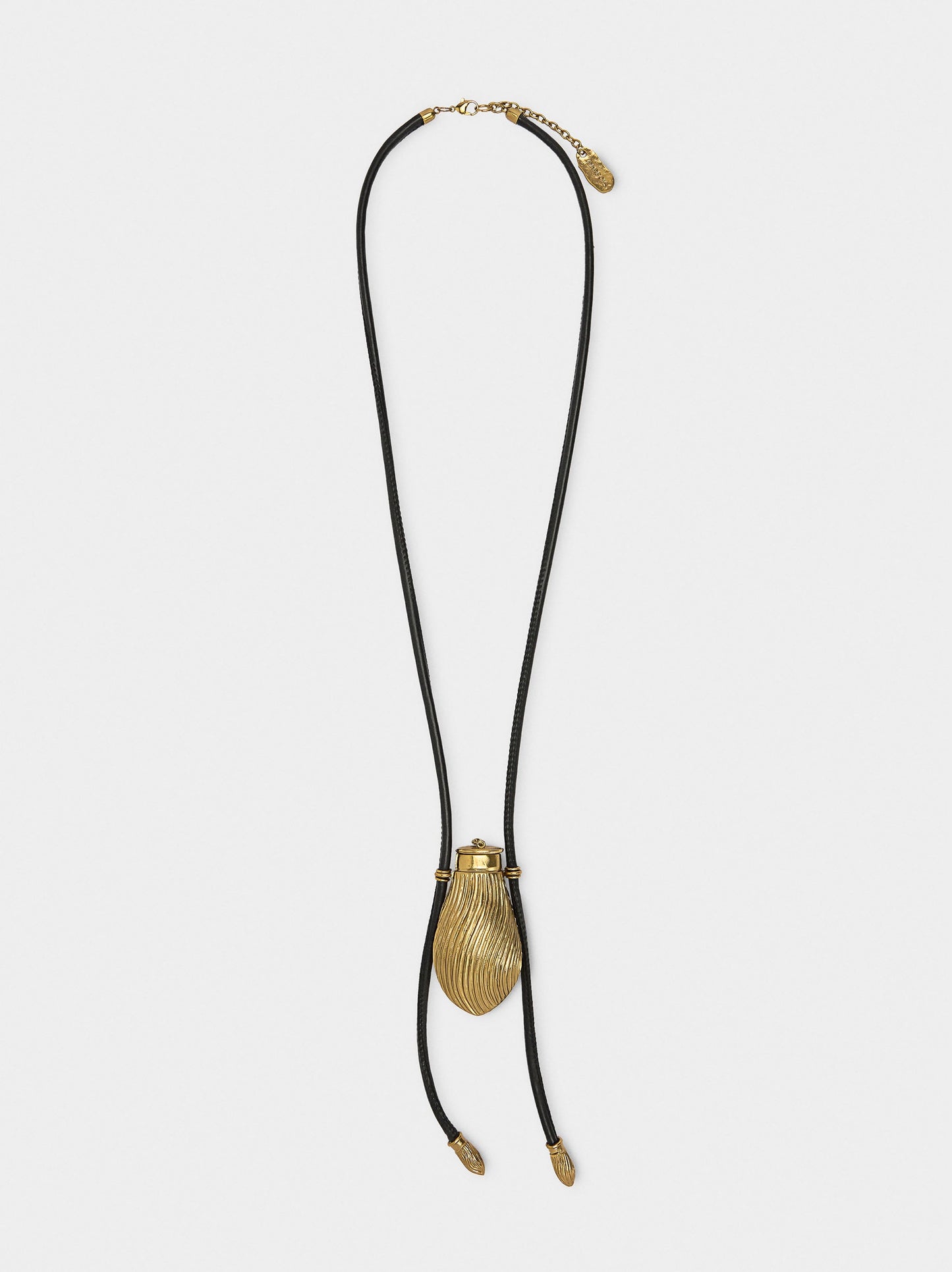 Cord Necklace With Striped Pocket