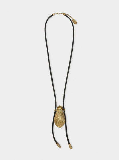 Cord Necklace With Striped Pocket