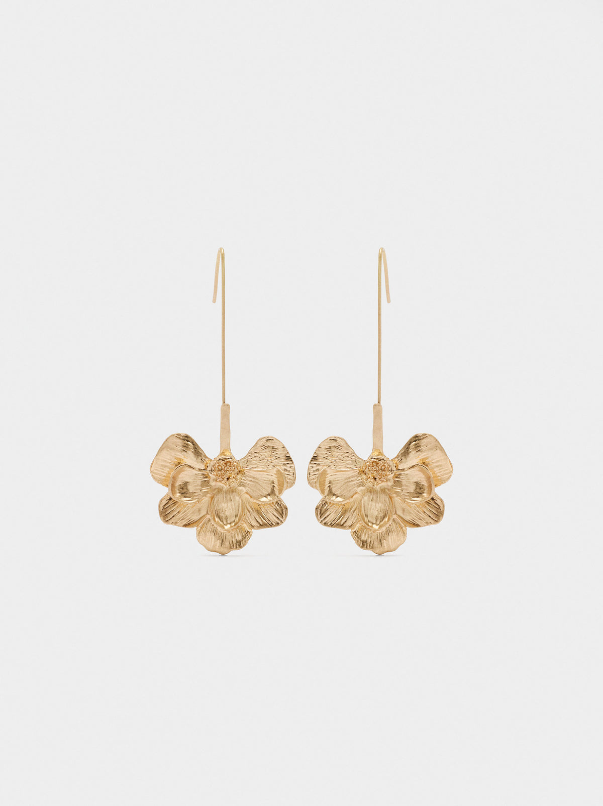 Maxi Long Earrings With Striped Flower