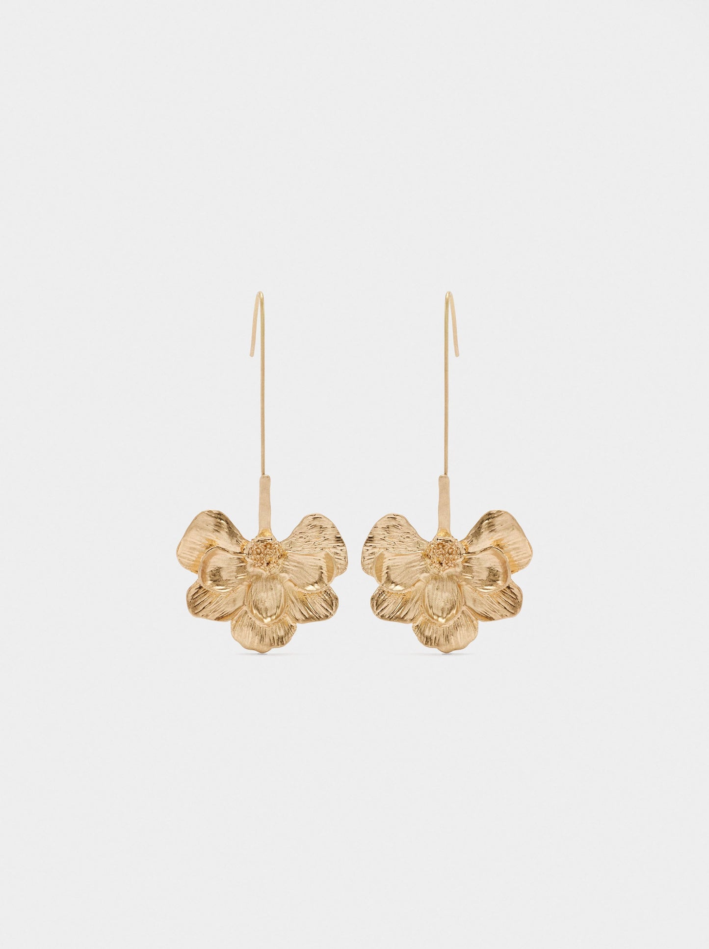Maxi Long Earrings With Striped Flower