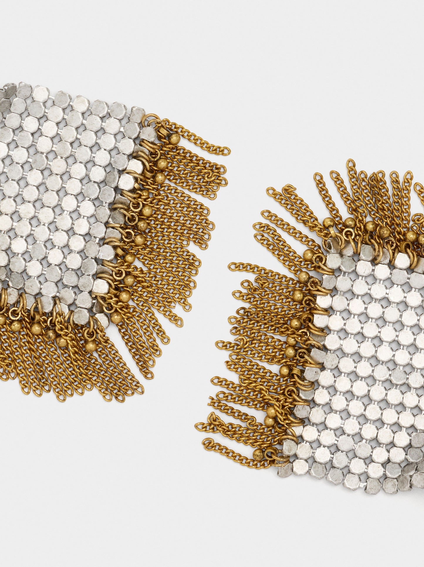 Maxi Diamond-Shaped Earrings With Fringes