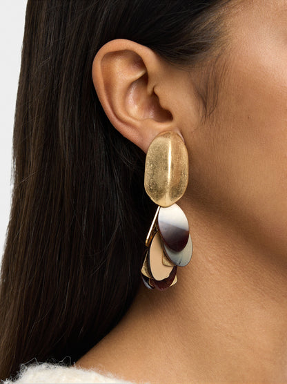 Maxi Oval Earrings With Petals