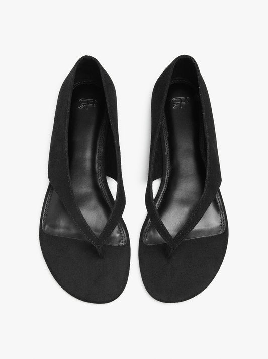 Leather Flat Sandals With Thong Style