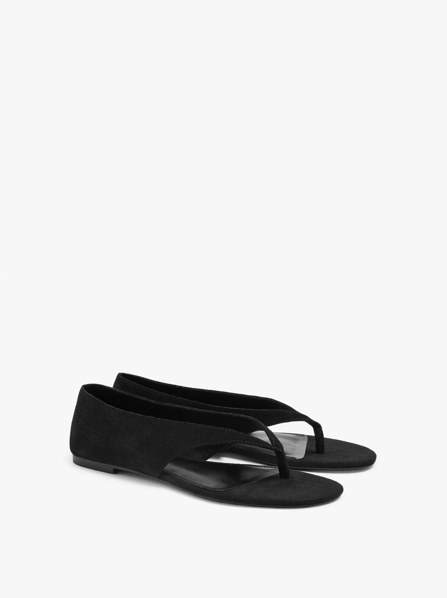 Leather Flat Sandals With Thong Style