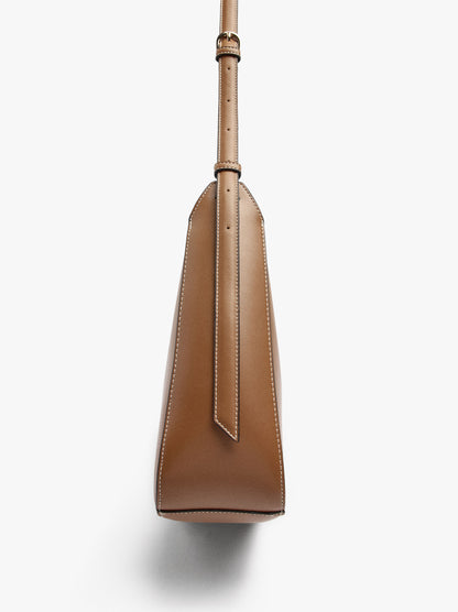 Plain Shoulder Bag With Removable Pouch