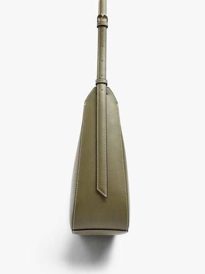 Plain Shoulder Bag With Removable Pouch