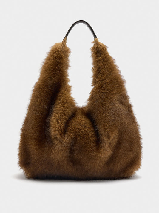 Hobo Bag With Fur Effect