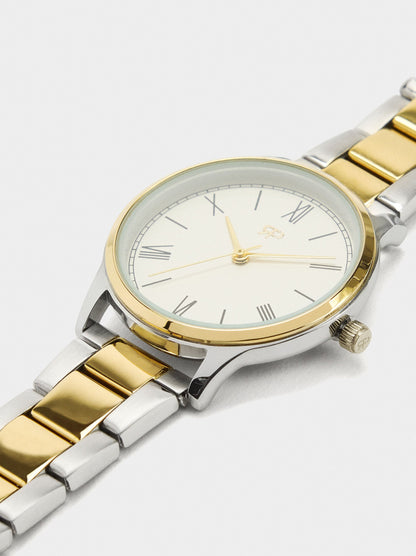Bicolor Watch With Stainless Steel Bracelet