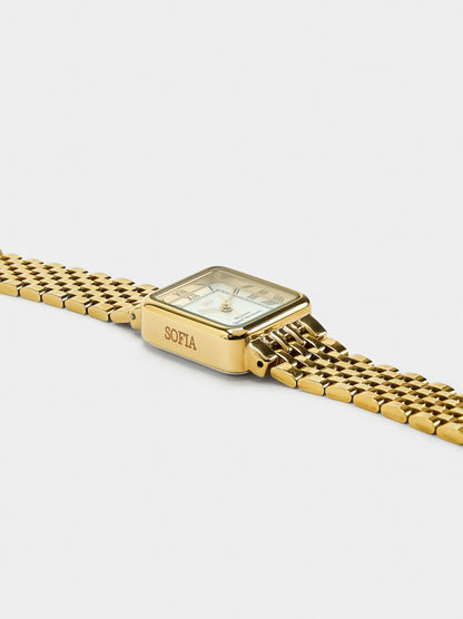 Square Watch With A Stainless Steel Bracelet