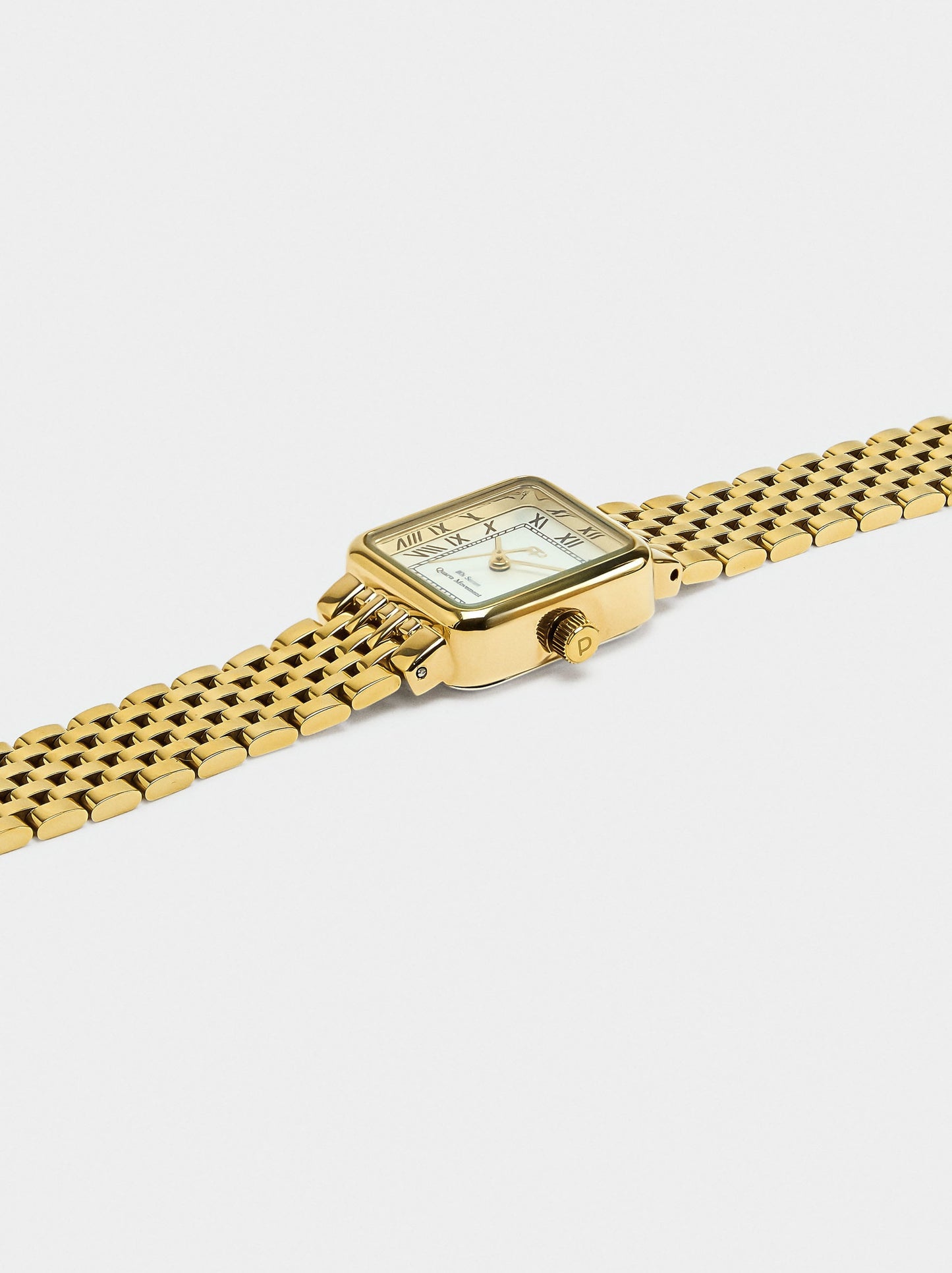 Square Watch With A Stainless Steel Bracelet