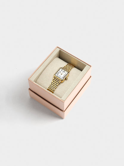 Square Watch With A Stainless Steel Bracelet