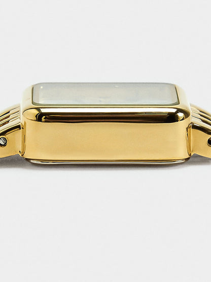 Square Watch With A Stainless Steel Bracelet