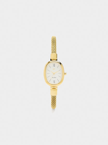 Watch With Tubular Stainless Steel Mesh Bracelet