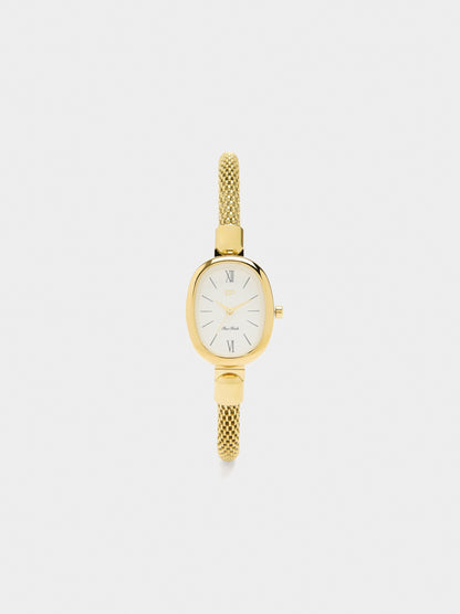 Watch With Tubular Stainless Steel Mesh Bracelet
