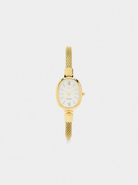 Watch With Tubular Stainless Steel Mesh Bracelet
