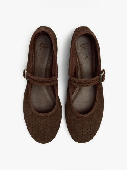 Leather Ballerinas With Strap And Buckle