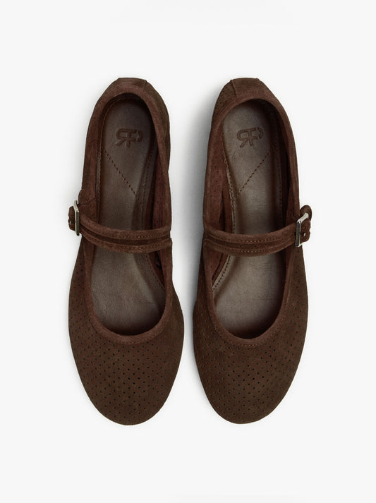 Leather Ballerinas With Strap And Buckle