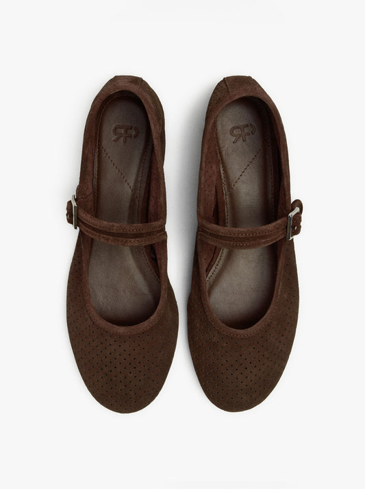 Leather Ballerinas With Strap And Buckle