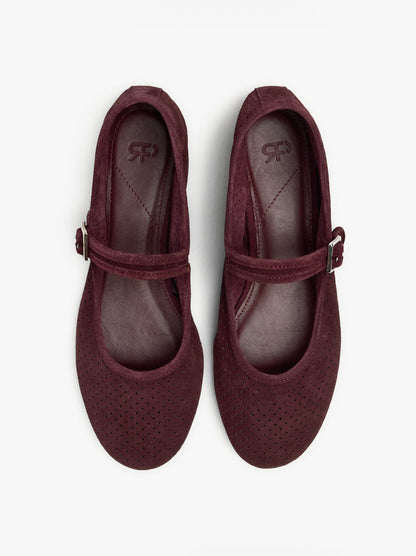 Leather Ballerinas With Strap And Buckle