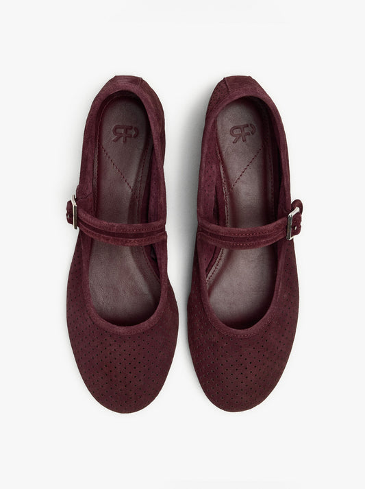 Leather Ballerinas With Strap And Buckle