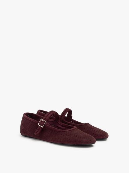 Leather Ballerinas With Strap And Buckle