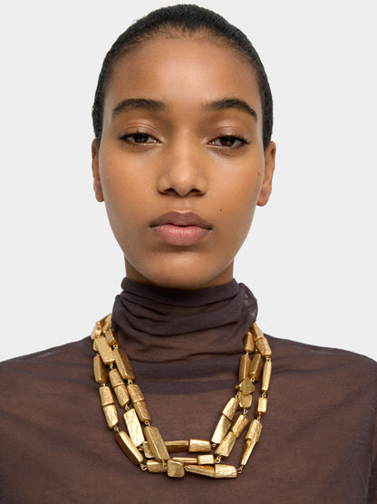 Maxi Multi-Collar With Stone-Effect Beads