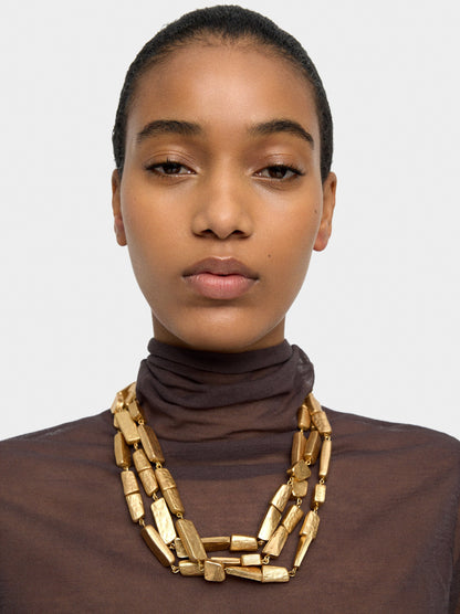 Maxi Multi-Collar With Stone-Effect Beads