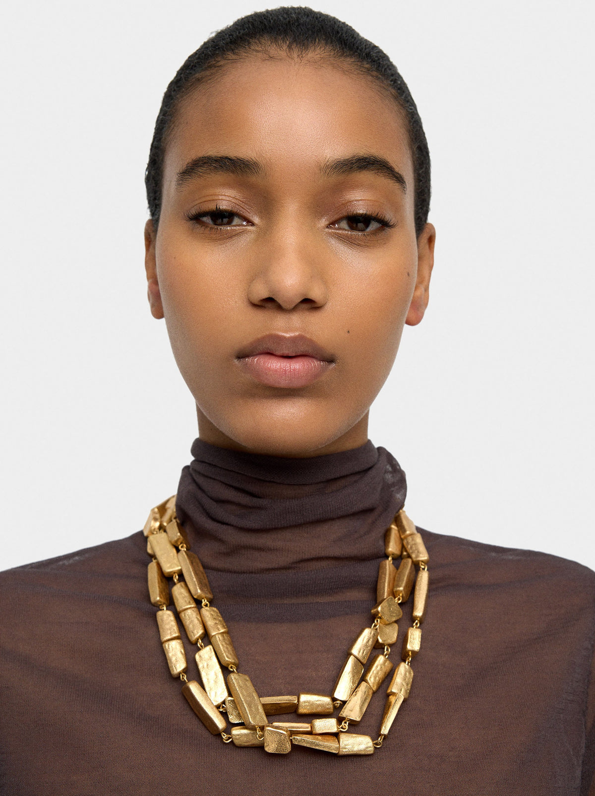 Maxi Multi-Collar With Stone-Effect Beads