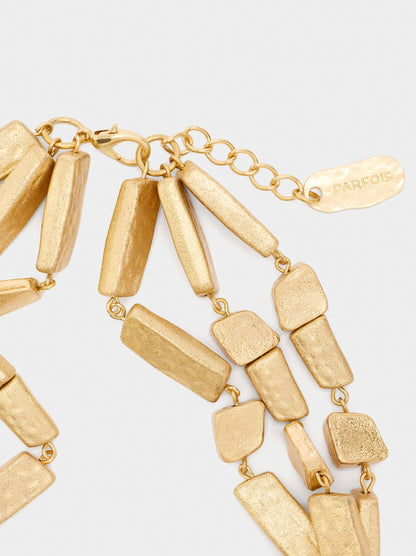 Maxi Multi-Collar With Stone-Effect Beads