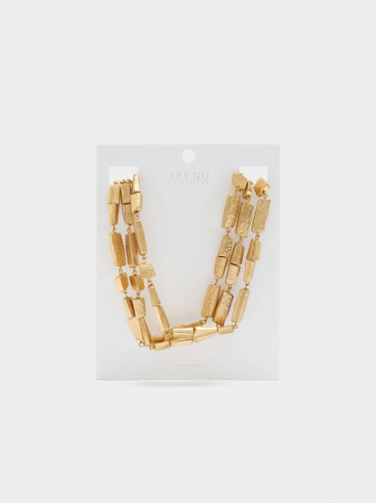 Maxi Multi-Collar With Stone-Effect Beads