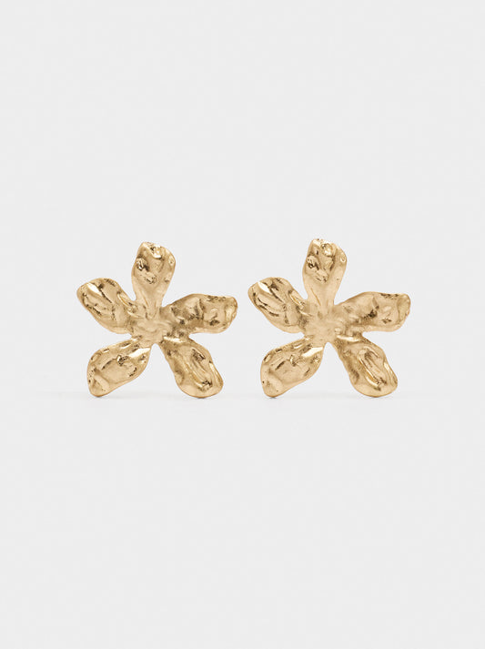 Maxi Flower Earrings With Texture