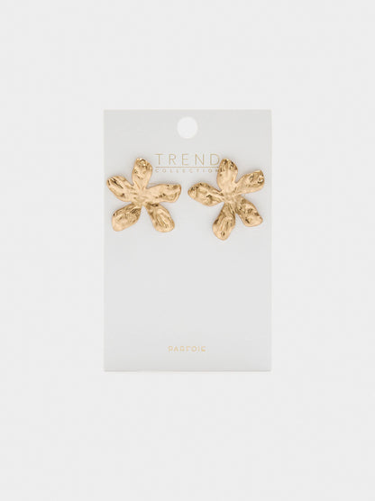 Maxi Flower Earrings With Texture
