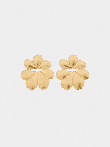Maxi Flower Earrings With Embossed Detail