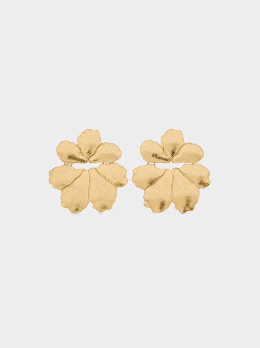 Maxi Flower Earrings With Embossed Detail