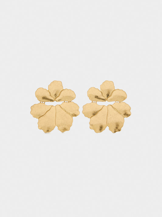 Maxi Flower Earrings With Embossed Detail