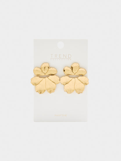 Maxi Flower Earrings With Embossed Detail