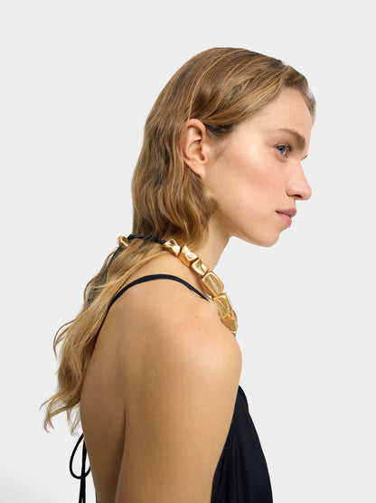Short Necklace With Square Beads