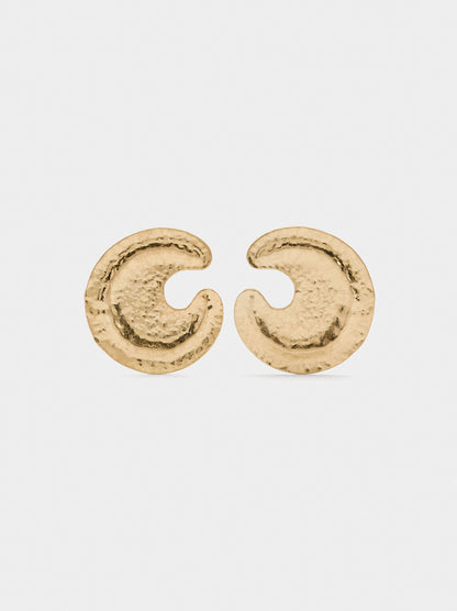 Maxi Round Earrings With Embossed Detail