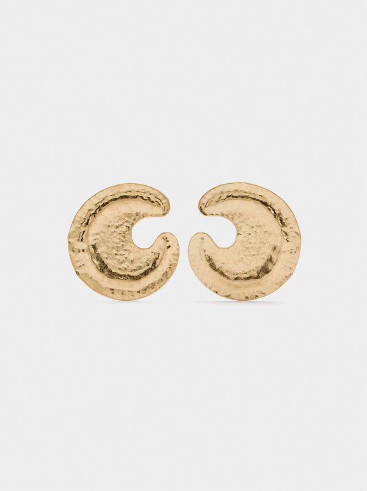 Maxi Round Earrings With Embossed Detail