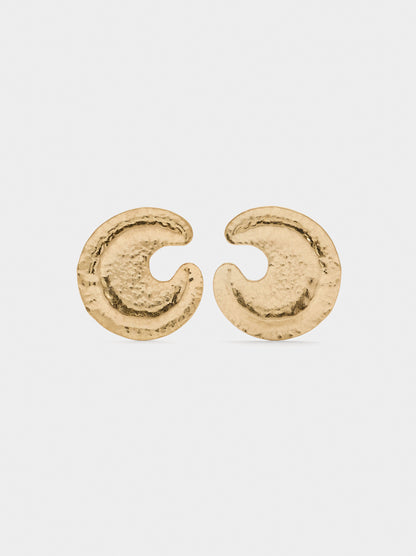 Maxi Round Earrings With Embossed Detail