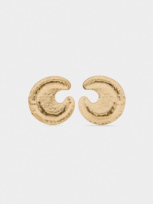Maxi Round Earrings With Embossed Detail