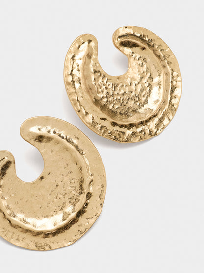 Maxi Round Earrings With Embossed Detail