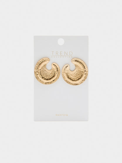 Maxi Round Earrings With Embossed Detail