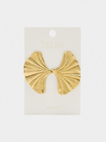 Maxi Fan-Shaped Striped Earrings